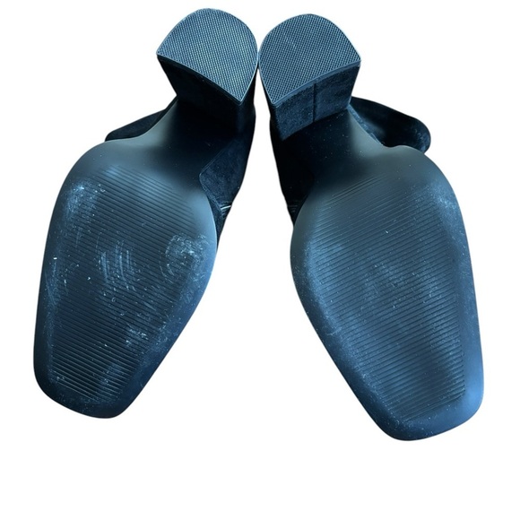 NWT Aqua Black Suede Block Heel Square Toe Bootie Size 3.75 Inch Heel Size 6.5 - Picture 7 of 10